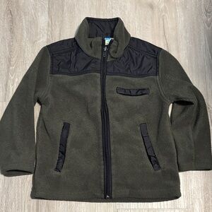 Kids Olive Green Fleece Jacket